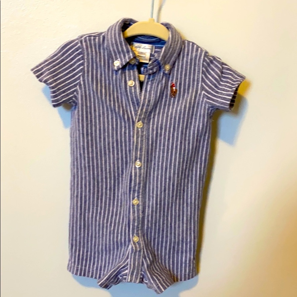 Fancy Blue Polo for baby boy size 6mo